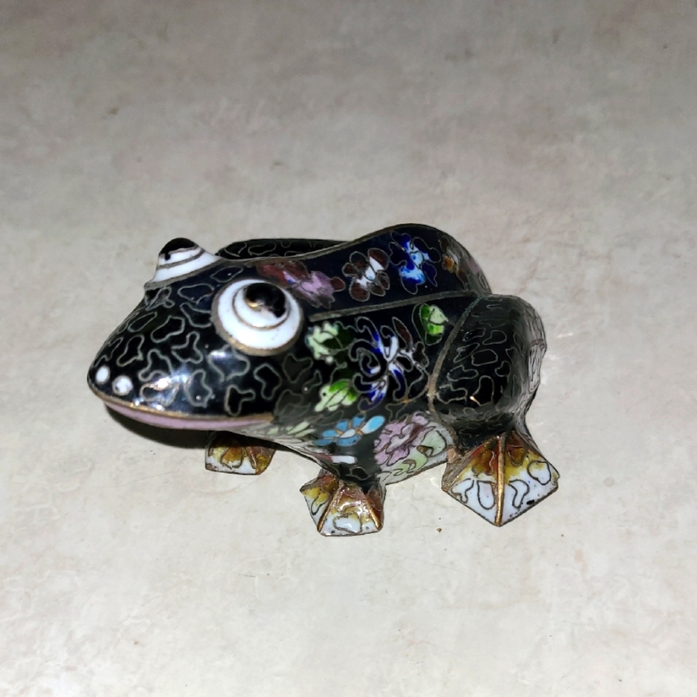 Colorful Cloisonné Frog Figurine